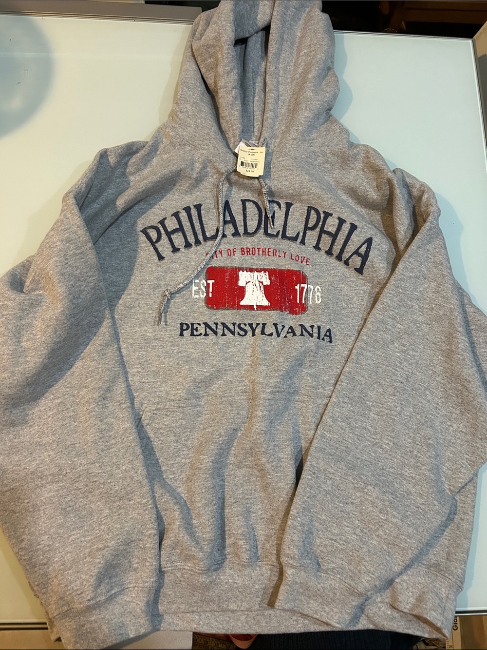 NWT Philadelphia PN Graphic Hooded Sweatshirt hoodie Liberty Bell unisex